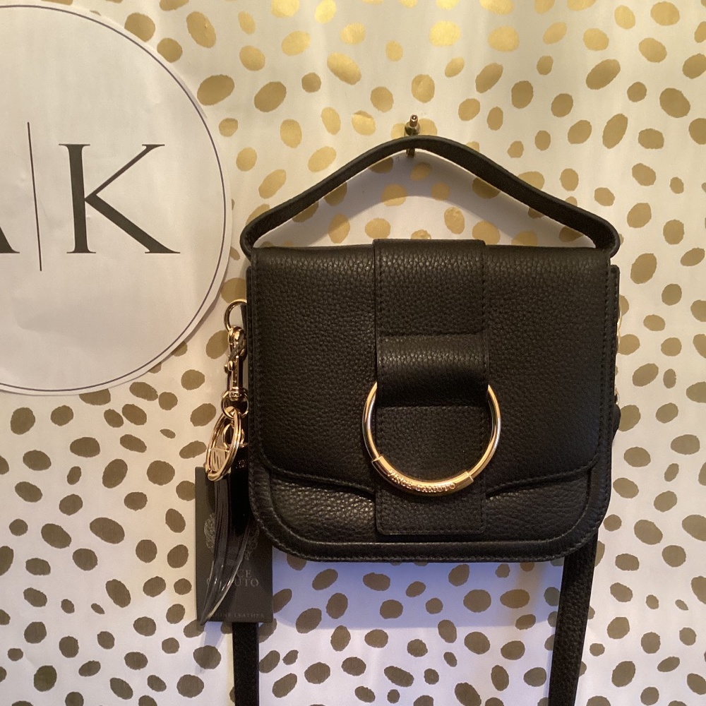 Vince Camuto Black Leather Caia Crossbody Bag